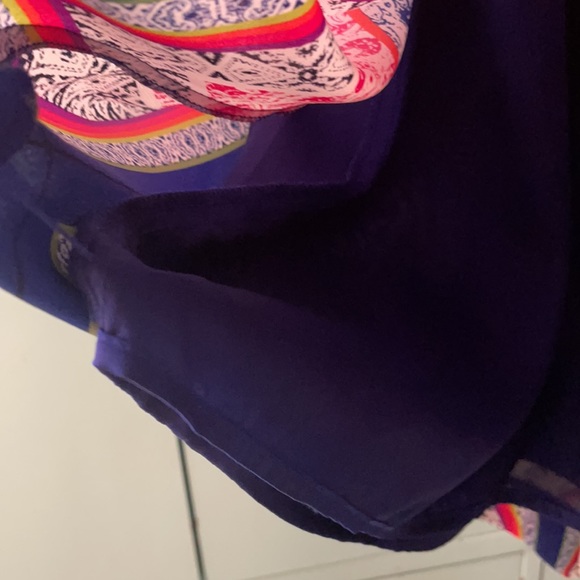 TRINA TURK graphic print dress fully lined royal blue sz 6 - Picture 10 of 13